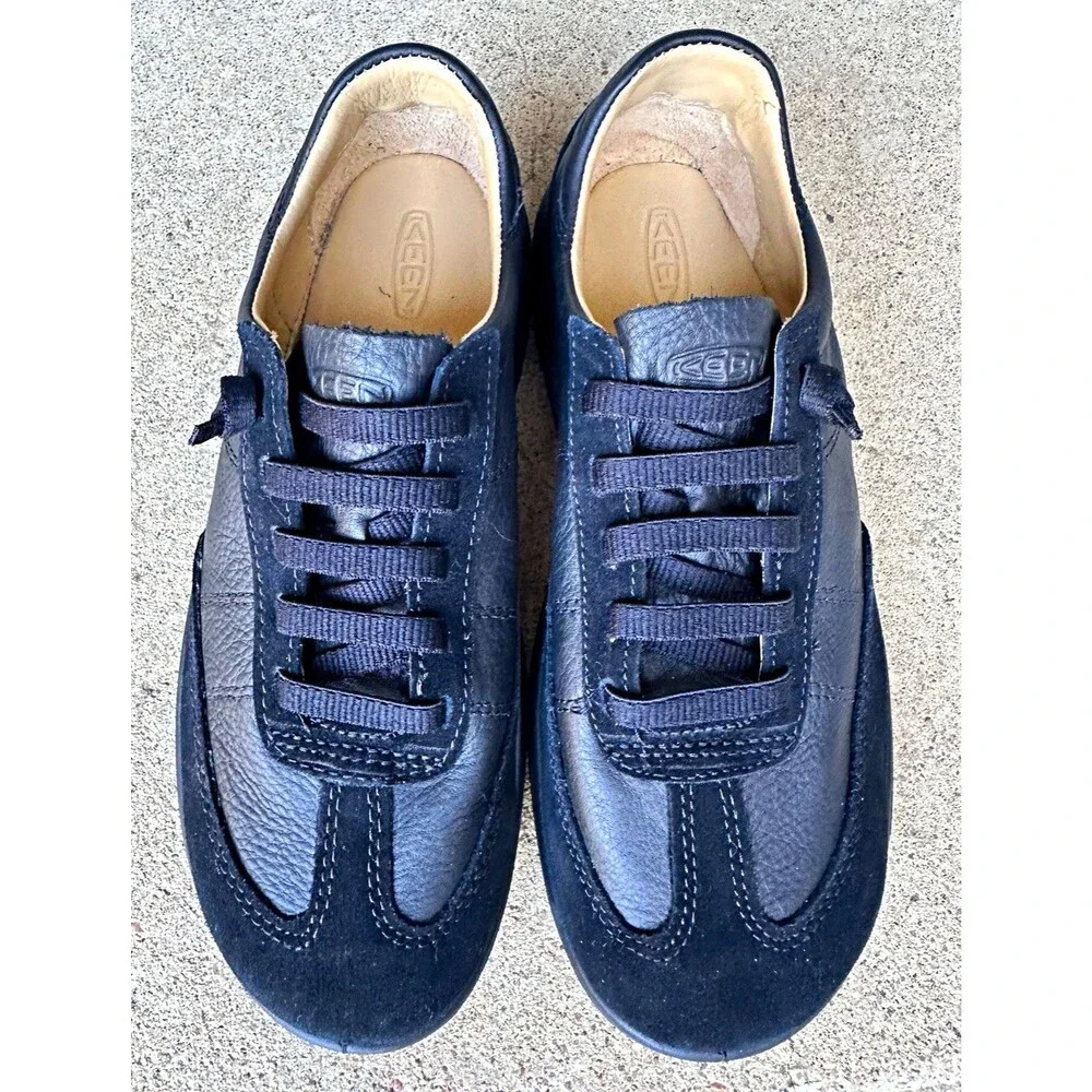 KEEN KNX T-Toe Men’s 8 M Black Leather Suede Minimalist Sneakers 1030622